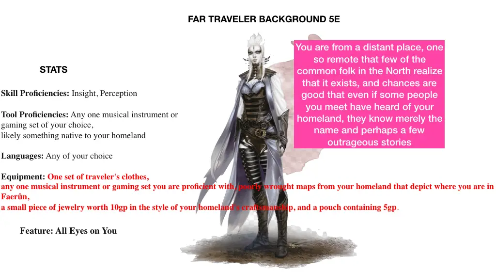 Far Traveler Background 5E