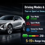 do the driving modes in cadillac lyriq offer different ranges or battery usages?